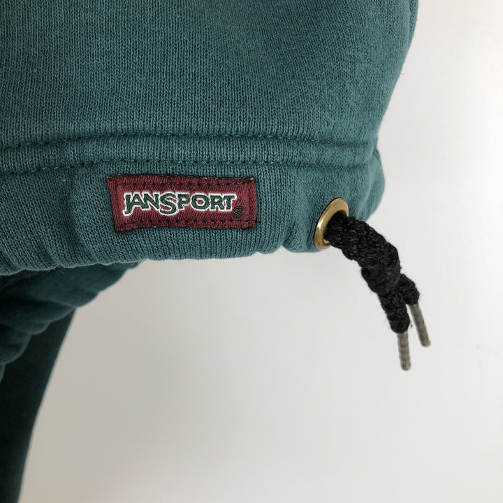 Jansport College Sweatshirt Pullover Hoodie, Made in USA, Men's XL cotton green type Vintage Second Hand