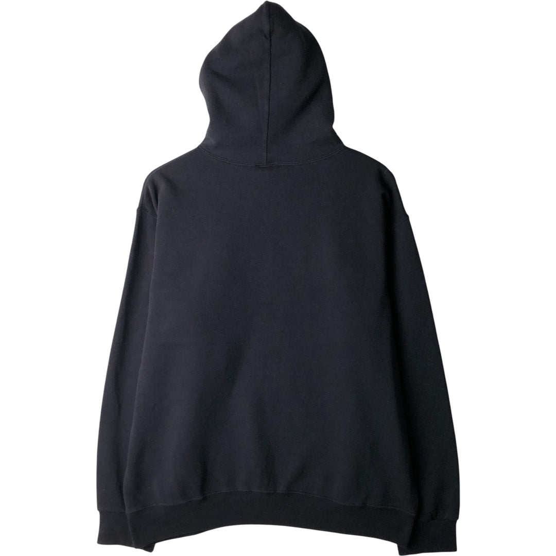 Cotton Exchange College Pullover Hoodie, Made in USA, Men's Size L cotton black type Vintage Second Hand