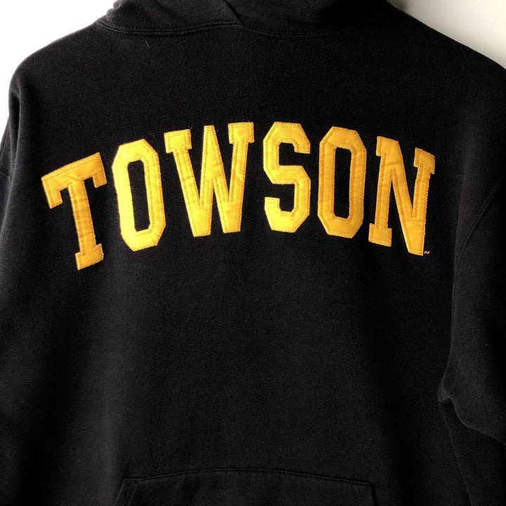 Cotton Exchange College Pullover Hoodie, Made in USA, Men's Size L cotton black type Vintage Second Hand