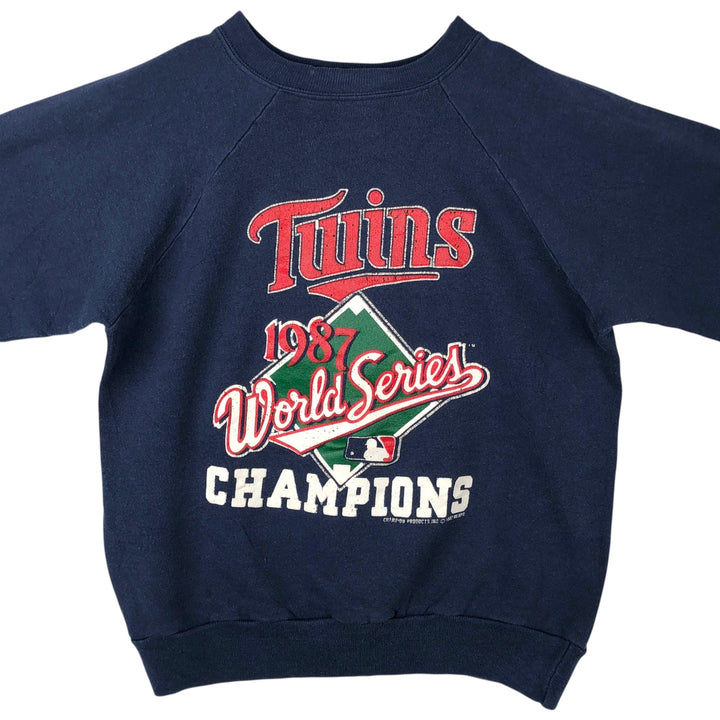 1980'S Champion Trico Tag MLB Minnesota Twins Print Sweatshirt, Made in USA, Men's Size Medium acrylic navy blue type Vintage Second Hand