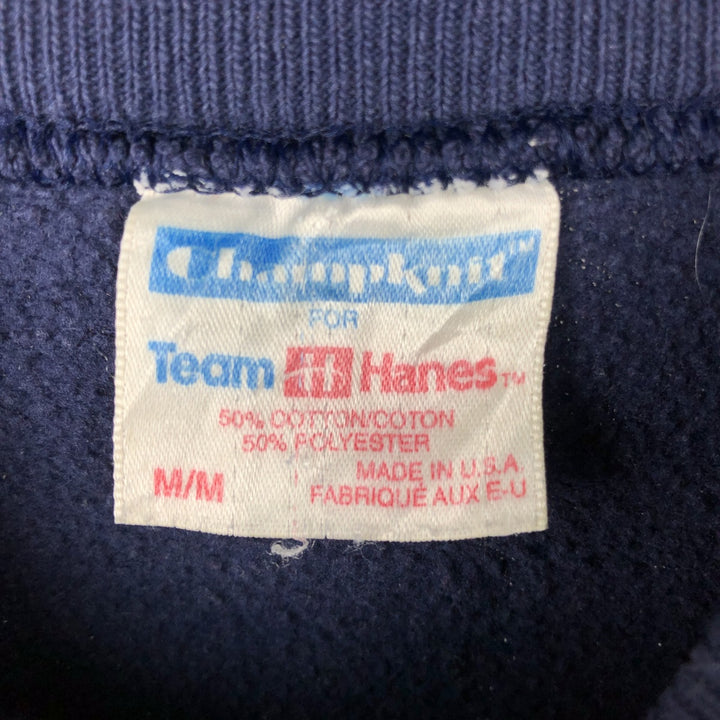 ChampKnit Hanes Print Notre Dame University College Character Sweatshirt, Men's Size Medium cotton navy blue type Vintage Second Hand