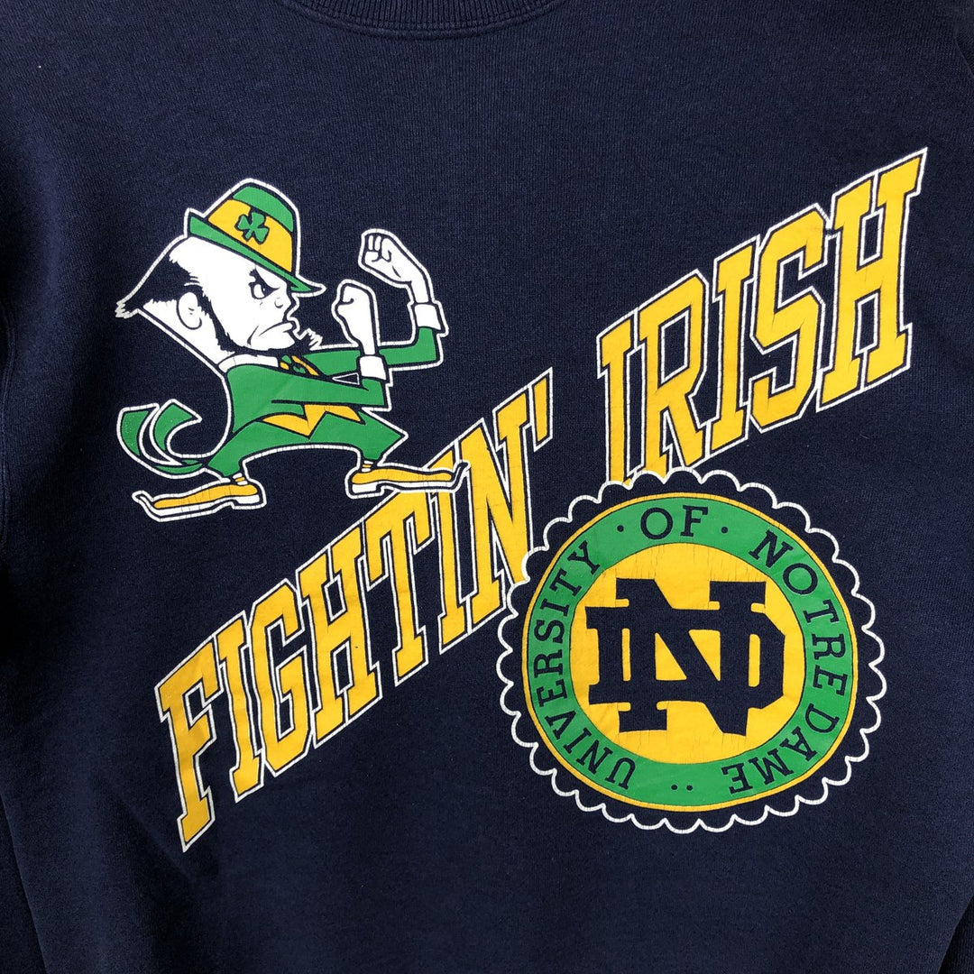 ChampKnit Hanes Print Notre Dame University College Character Sweatshirt, Men's Size Medium cotton navy blue type Vintage Second Hand
