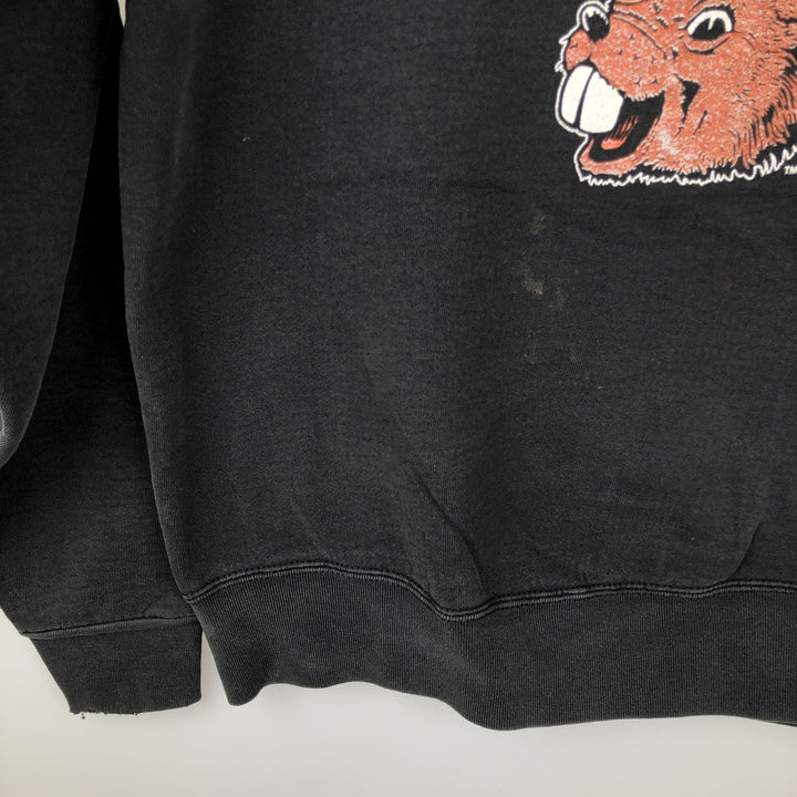 SALEM SPORTSWEAR College Character Sweatshirt, Made in USA, Men's XL cotton black type Vintage Second Hand