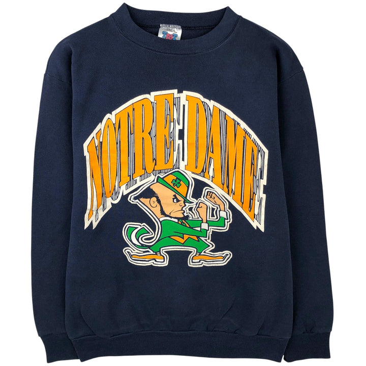 TNT Notre Dame Fighting Irish College Character Sweatshirt, Men's Size L cotton navy blue type Vintage Second Hand