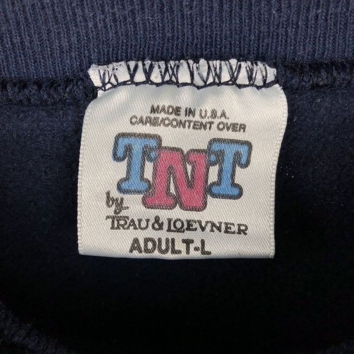 TNT Notre Dame Fighting Irish College Character Sweatshirt, Men's Size L cotton navy blue type Vintage Second Hand