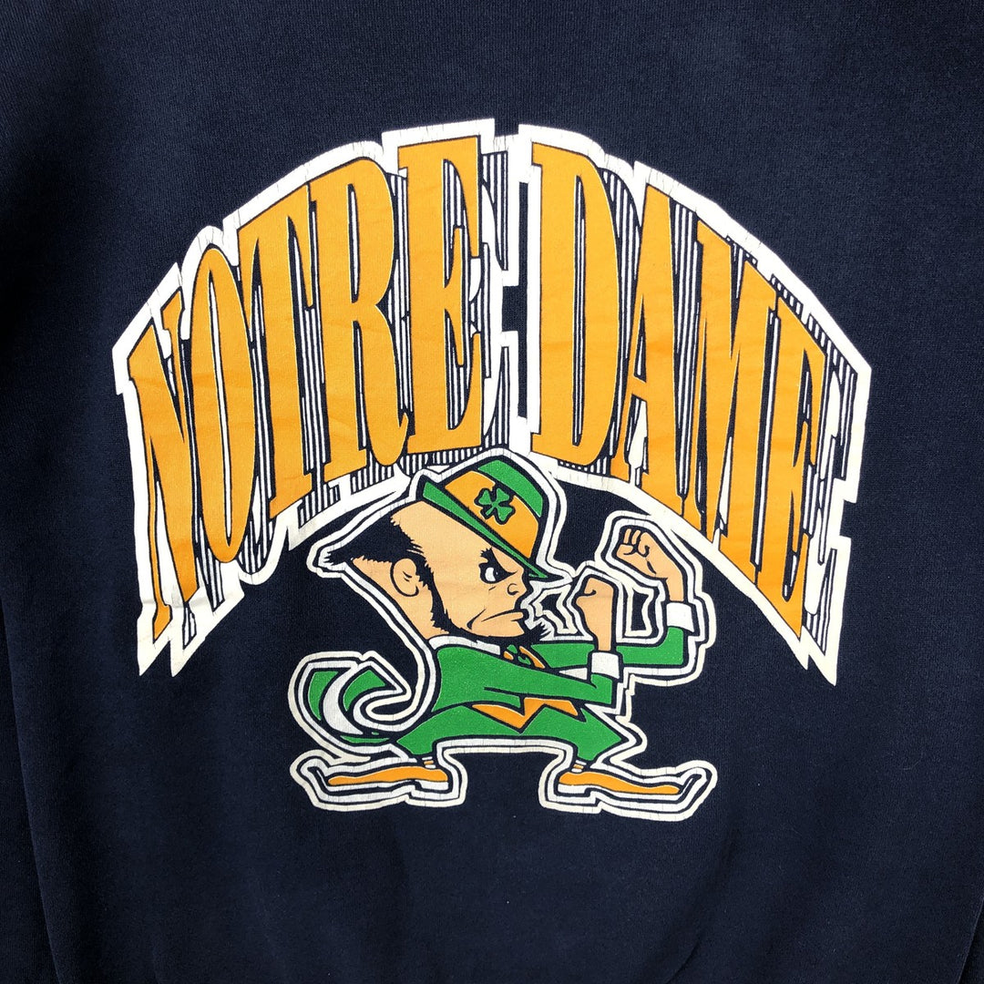 TNT Notre Dame Fighting Irish College Character Sweatshirt, Men's Size L cotton navy blue type Vintage Second Hand