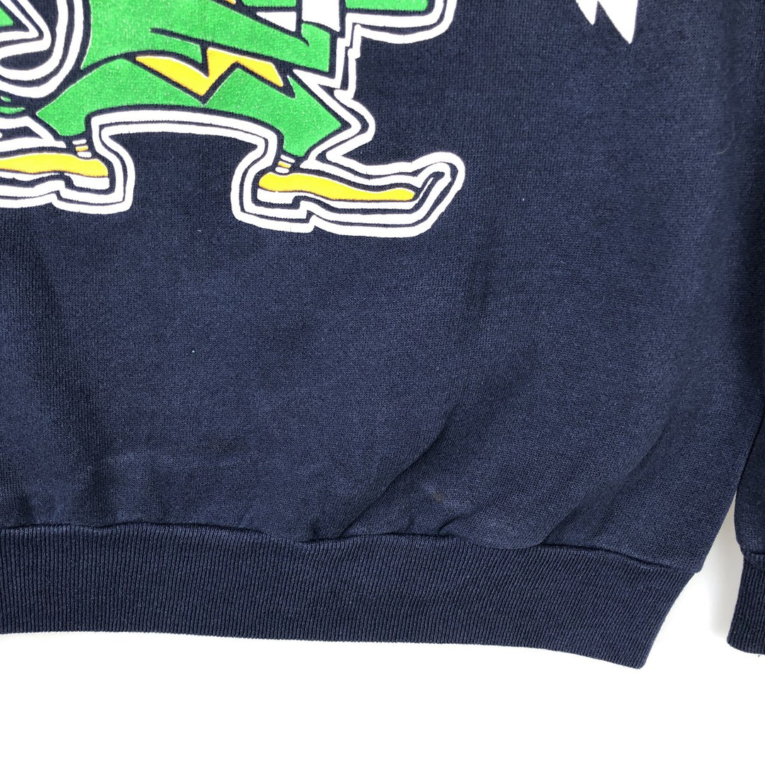 TNT Notre Dame Fighting Irish College Character Sweatshirt, Men's Size L cotton navy blue type Vintage Second Hand