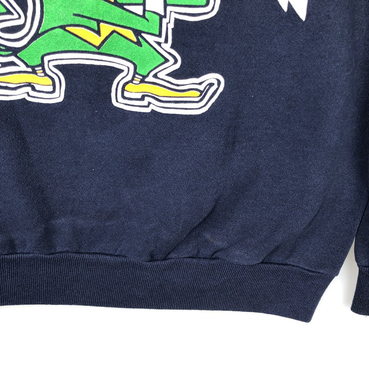 TNT Notre Dame Fighting Irish College Character Sweatshirt, Men's Size L cotton navy blue type Vintage Second Hand