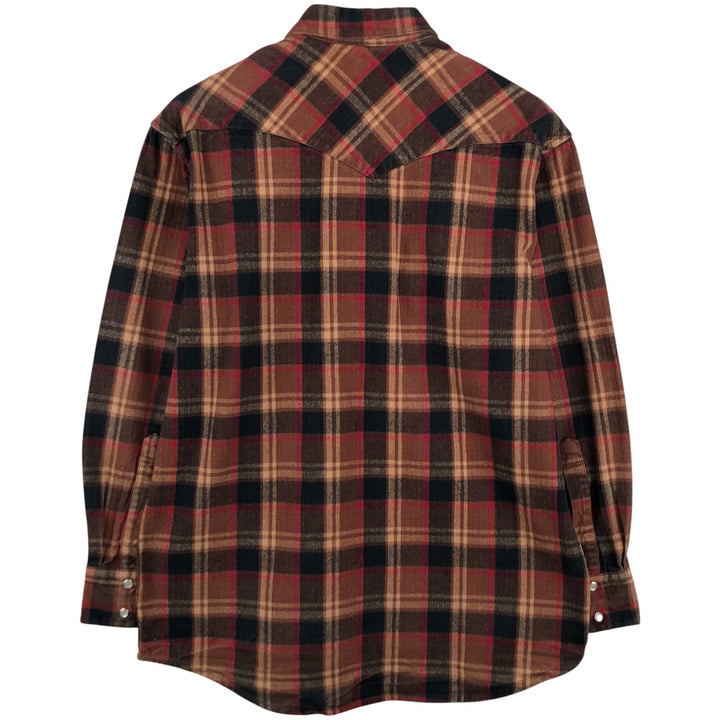 FIELD N' FOREST Long Sleeve Western Heavy Flannel Check Shirt, Men's Size M cotton brown type Vintage Second Hand