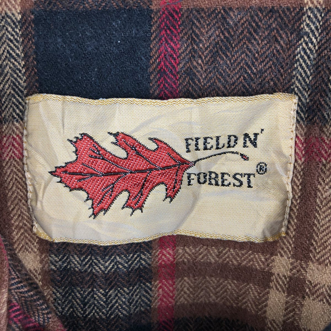 FIELD N' FOREST Long Sleeve Western Heavy Flannel Check Shirt, Men's Size M cotton brown type Vintage Second Hand