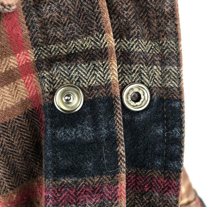 FIELD N' FOREST Long Sleeve Western Heavy Flannel Check Shirt, Men's Size M cotton brown type Vintage Second Hand