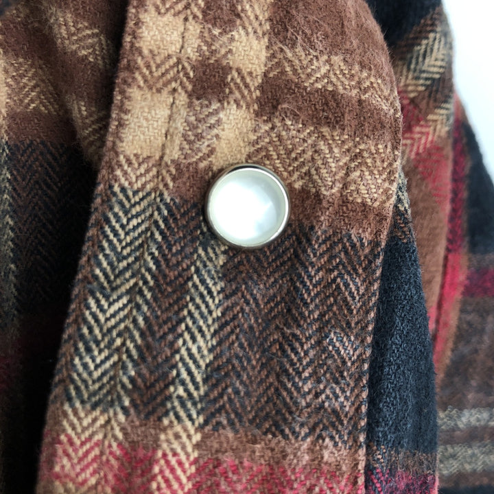 FIELD N' FOREST Long Sleeve Western Heavy Flannel Check Shirt, Men's Size M cotton brown type Vintage Second Hand