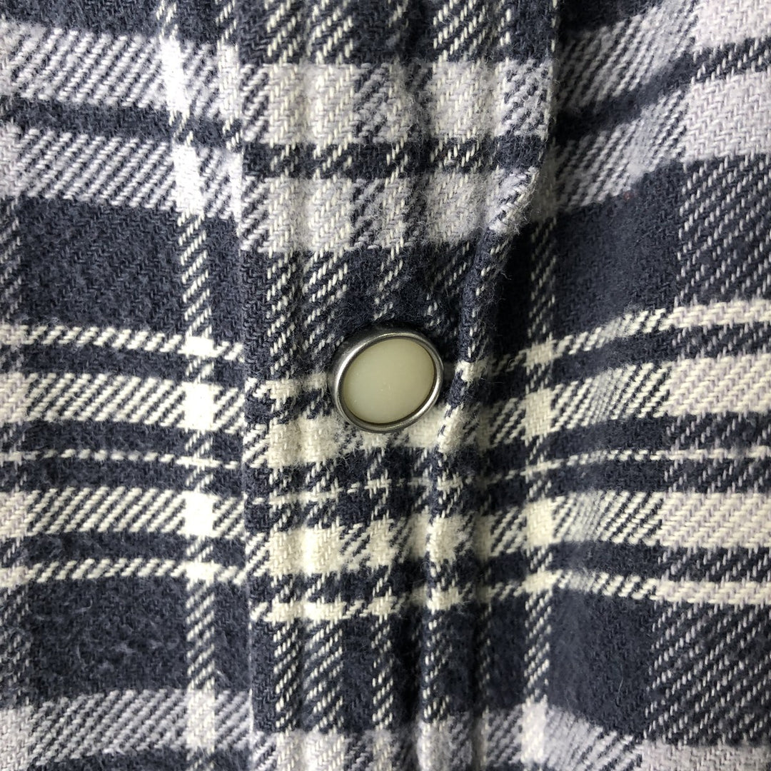 Ralph Lauren DENIM AND SUPPLY Long-Sleeve Western Flannel Check Shirt, Men's Size M (approx.) cotton navy blue type Vintage Second Hand