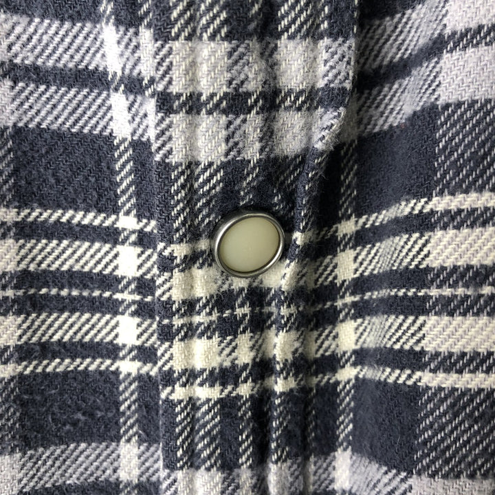 Ralph Lauren DENIM AND SUPPLY Long-Sleeve Western Flannel Check Shirt, Men's Size M (approx.) cotton navy blue type Vintage Second Hand