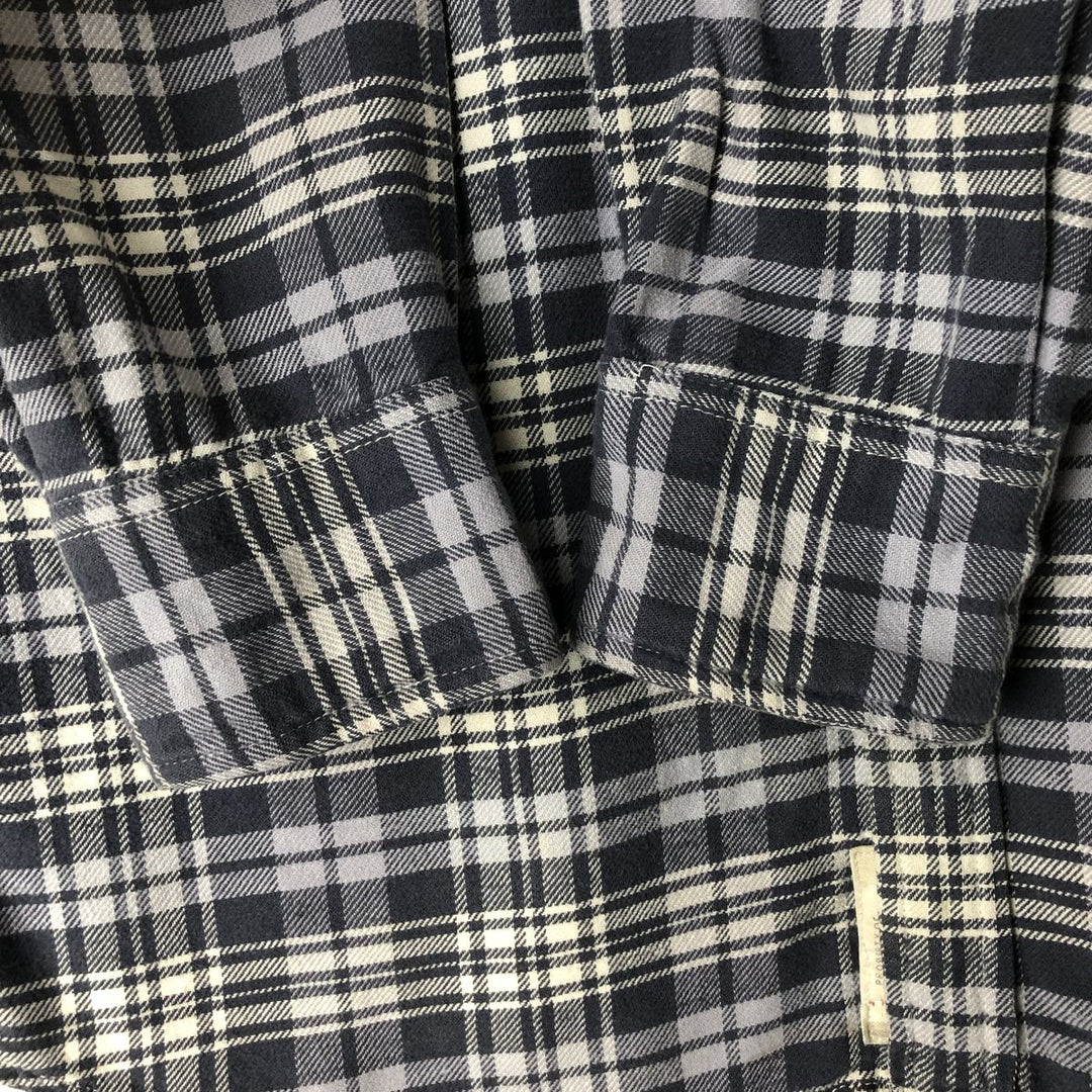 Ralph Lauren DENIM AND SUPPLY Long-Sleeve Western Flannel Check Shirt, Men's Size M (approx.) cotton navy blue type Vintage Second Hand