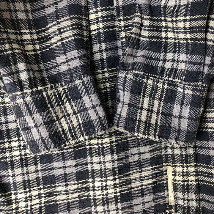 Ralph Lauren DENIM AND SUPPLY Long-Sleeve Western Flannel Check Shirt, Men's Size M (approx.) cotton navy blue type Vintage Second Hand