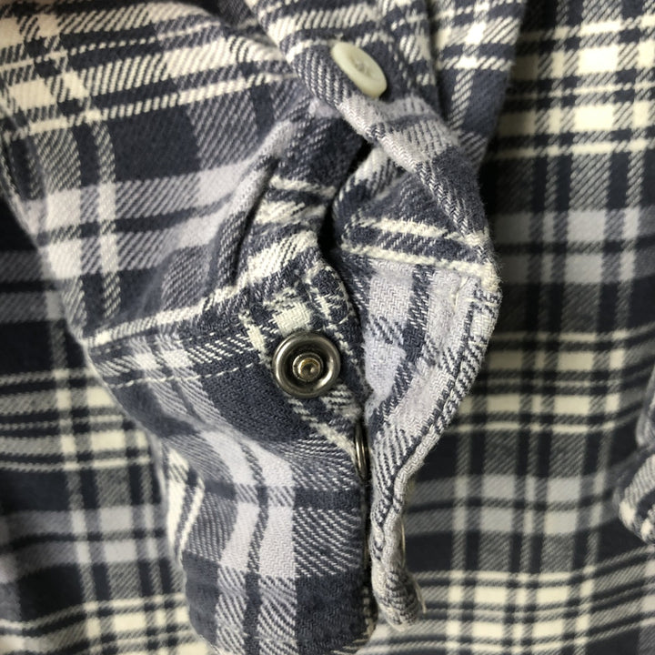 Ralph Lauren DENIM AND SUPPLY Long-Sleeve Western Flannel Check Shirt, Men's Size M (approx.) cotton navy blue type Vintage Second Hand