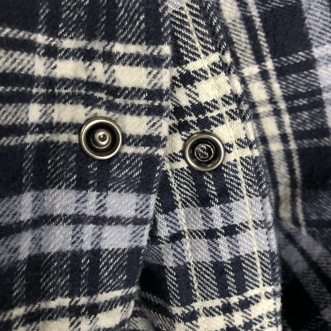 Ralph Lauren DENIM AND SUPPLY Men's Long Sleeve Western Flannel Check Shirt, Size XXL cotton navy blue type Vintage Second Hand