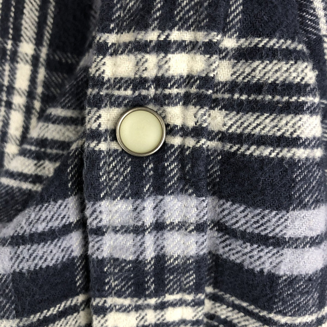 Ralph Lauren DENIM AND SUPPLY Men's Long Sleeve Western Flannel Check Shirt, Size XXL cotton navy blue type Vintage Second Hand