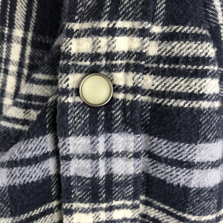 Ralph Lauren DENIM AND SUPPLY Men's Long Sleeve Western Flannel Check Shirt, Size XXL cotton navy blue type Vintage Second Hand