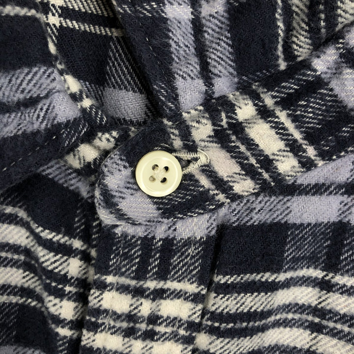 Ralph Lauren DENIM AND SUPPLY Men's Long Sleeve Western Flannel Check Shirt, Size XXL cotton navy blue type Vintage Second Hand
