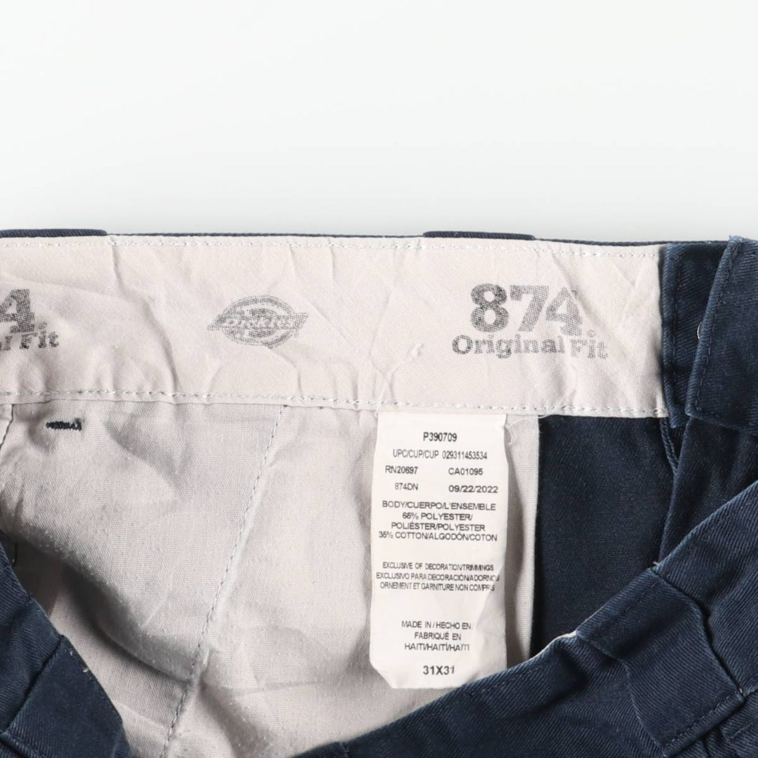 Dickies 874 ORIGINAL FIT Work Pants for Men, W31 equivalent polyester navy blue type Vintage Second Hand