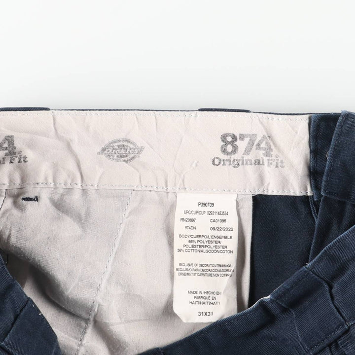 Dickies 874 ORIGINAL FIT Work Pants for Men, W31 equivalent polyester navy blue type Vintage Second Hand