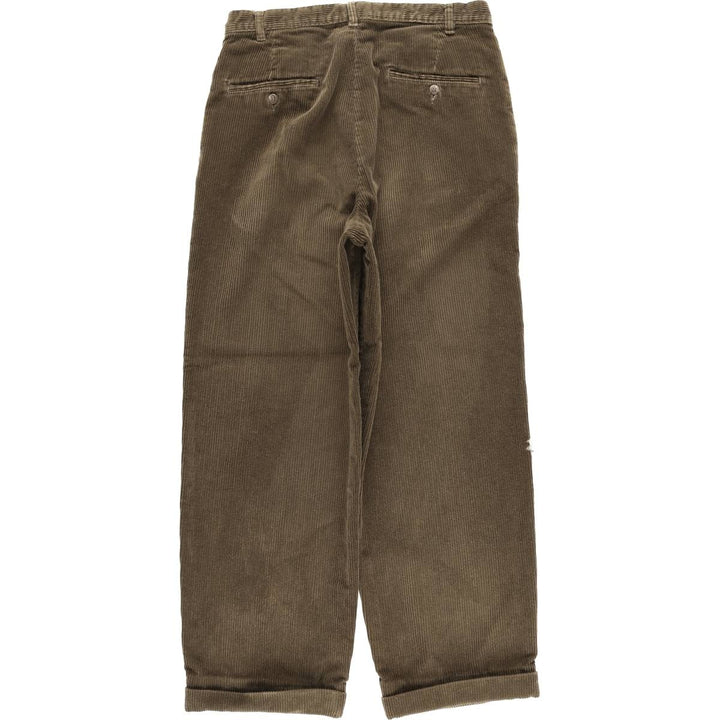 90'S Polo by Ralph Lauren two-pleat corduroy pants, made in the USA, men's, vintage, size W30. cotton brown type Vintage Second Hand