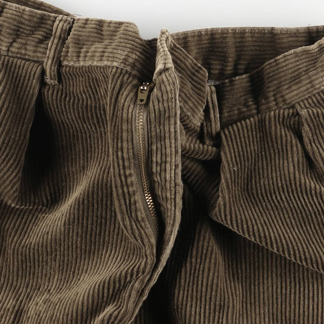 90'S Polo by Ralph Lauren two-pleat corduroy pants, made in the USA, men's, vintage, size W30. cotton brown type Vintage Second Hand