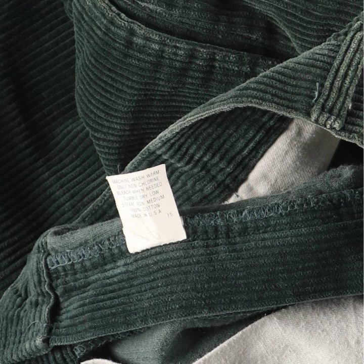 90'S Polo by Ralph Lauren two-pleat corduroy pants, made in the USA, men's, vintage, size W30. cotton green type Vintage Second Hand