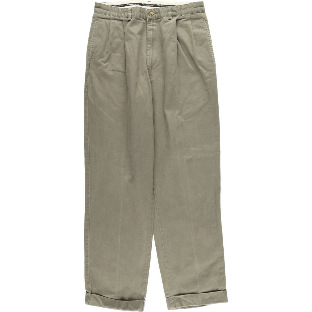 Ralph Lauren Polo Ralph Lauren Two-pleat Chino Pants for Men, W33 equivalent cotton Khaki type Vintage Second Hand
