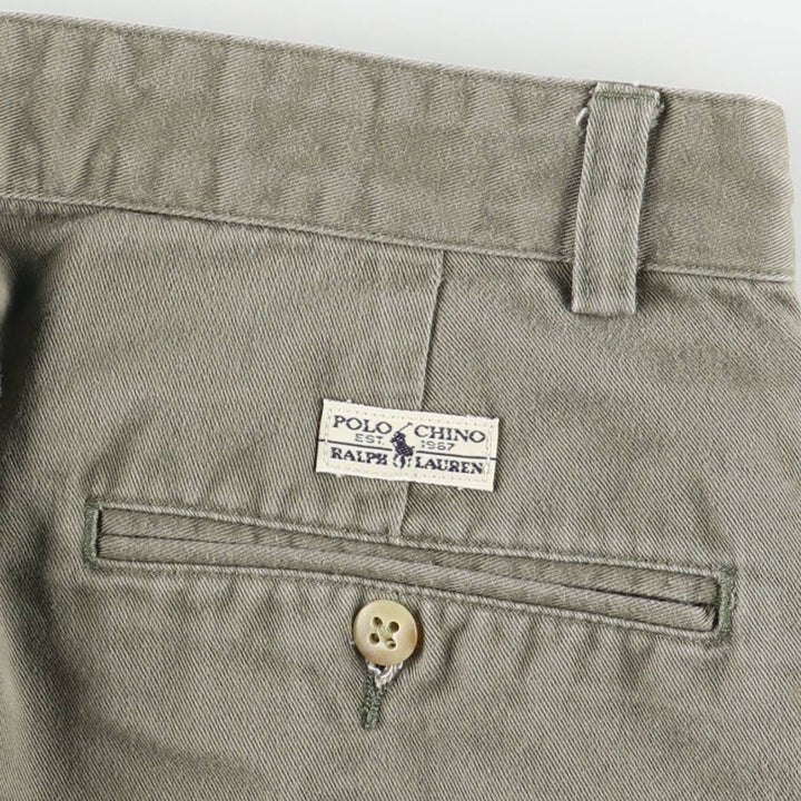 Ralph Lauren Polo Ralph Lauren Two-pleat Chino Pants for Men, W33 equivalent cotton Khaki type Vintage Second Hand