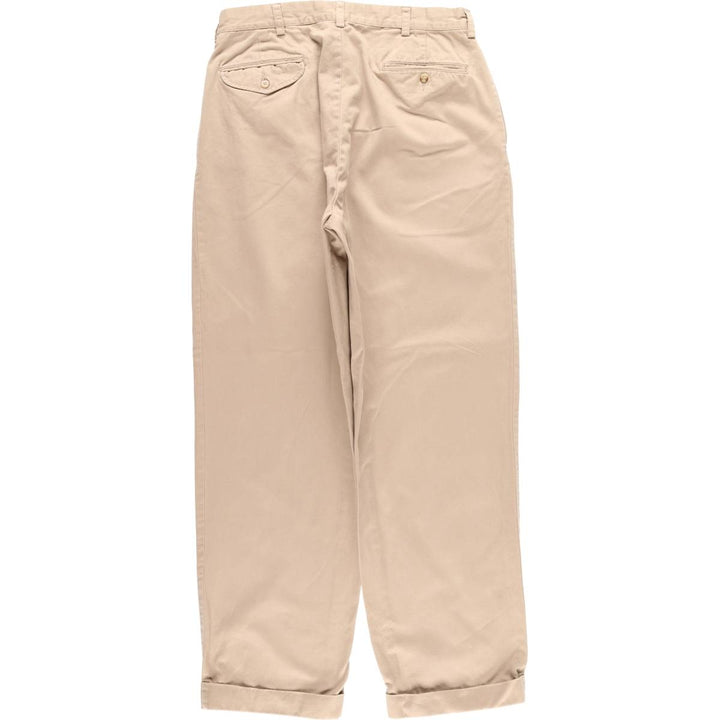 Ralph Lauren POLO by Ralph Lauren Two-pleat Chino Pants for Men, W33 equivalent cotton Beige type Vintage Second Hand