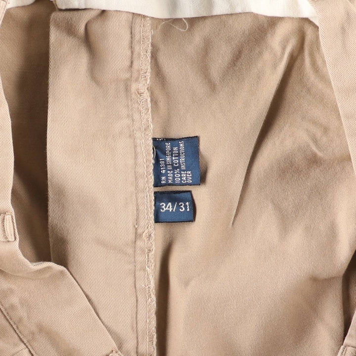 Ralph Lauren POLO by Ralph Lauren Two-pleat Chino Pants for Men, W33 equivalent cotton Beige type Vintage Second Hand