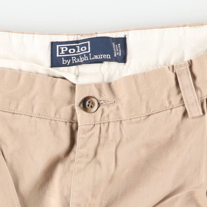 Ralph Lauren POLO by Ralph Lauren Two-pleat Chino Pants for Men, W33 equivalent cotton Beige type Vintage Second Hand