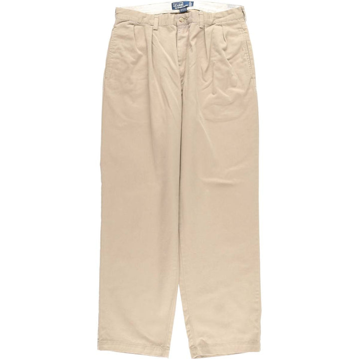 Ralph Lauren POLO by Ralph Lauren ANDREW PANT Two-pleat chino pants for men, equivalent to W33 cotton Beige type Vintage Second Hand