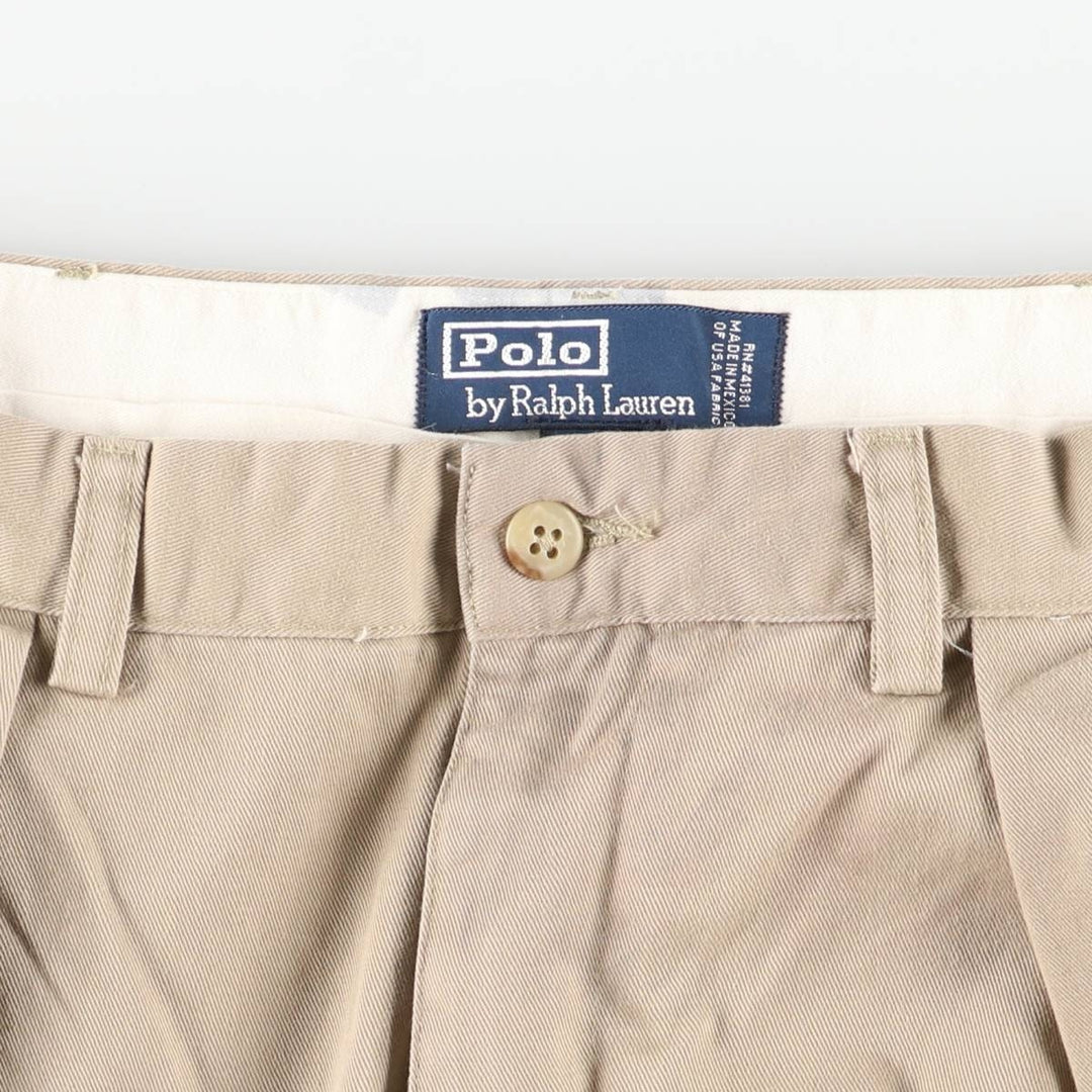 Ralph Lauren POLO by Ralph Lauren ANDREW PANT Two-pleat chino pants for men, equivalent to W33 cotton Beige type Vintage Second Hand
