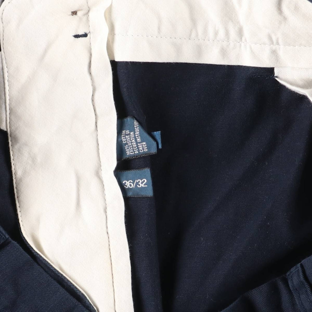 Ralph Lauren POLO by Ralph Lauren ETHAN PANT Two-pleat chino pants for men, size W36 cotton navy blue type Vintage Second Hand