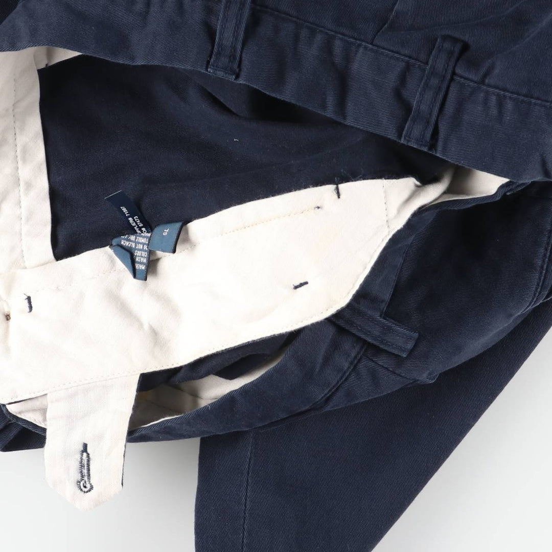 Ralph Lauren POLO by Ralph Lauren ETHAN PANT Two-pleat chino pants for men, size W36 cotton navy blue type Vintage Second Hand