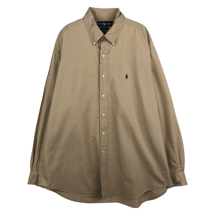 Ralph Lauren BLAKE long sleeve button down shirt, men's XL size cotton Beige type Vintage Second Hand