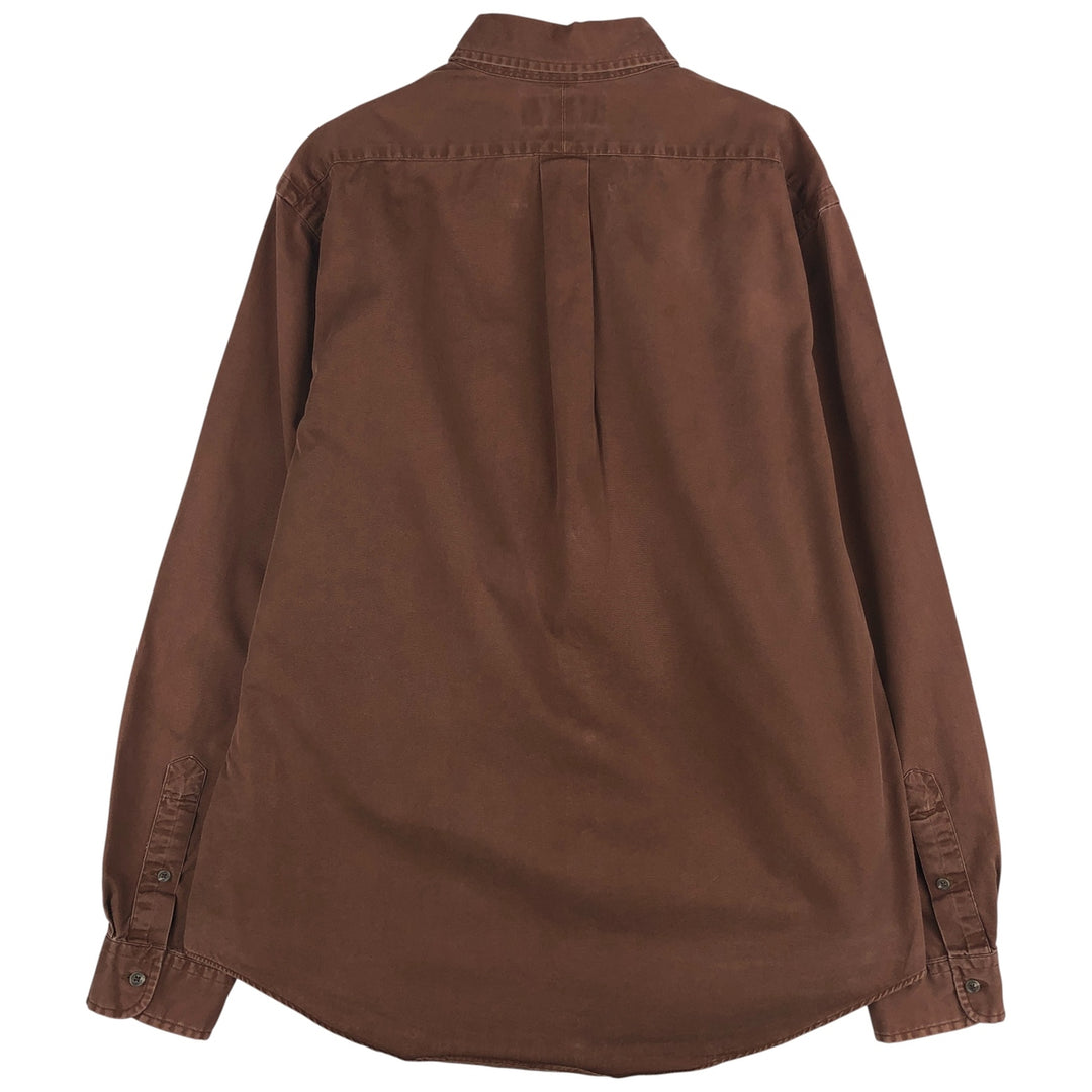 Ralph Lauren CUSTOM FIT long sleeve button down shirt, men's size L cotton brown type Vintage Second Hand