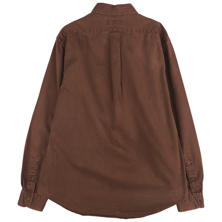 Ralph Lauren CUSTOM FIT long sleeve button down shirt, men's size L cotton brown type Vintage Second Hand