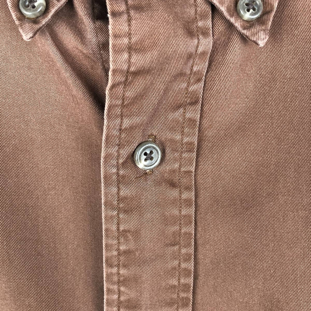 Ralph Lauren CUSTOM FIT long sleeve button down shirt, men's size L cotton brown type Vintage Second Hand