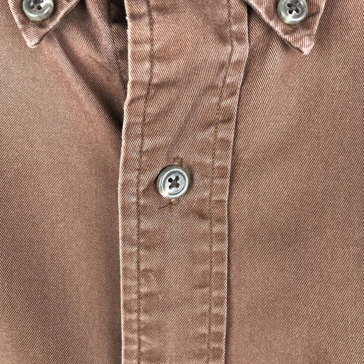 Ralph Lauren CUSTOM FIT long sleeve button down shirt, men's size L cotton brown type Vintage Second Hand