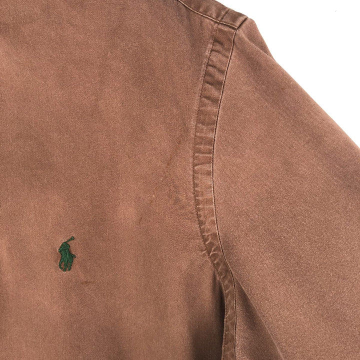 Ralph Lauren CUSTOM FIT long sleeve button down shirt, men's size L cotton brown type Vintage Second Hand