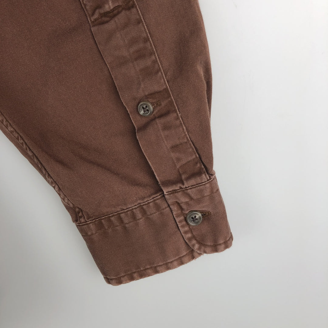 Ralph Lauren CUSTOM FIT long sleeve button down shirt, men's size L cotton brown type Vintage Second Hand
