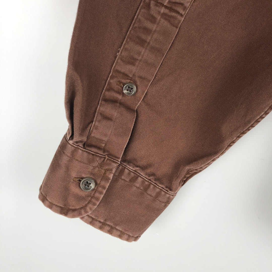 Ralph Lauren CUSTOM FIT long sleeve button down shirt, men's size L cotton brown type Vintage Second Hand