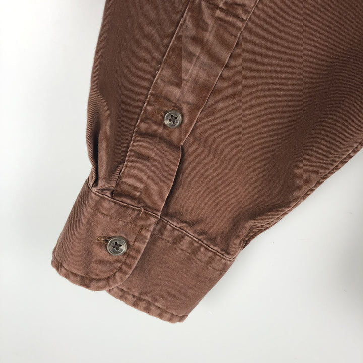 Ralph Lauren CUSTOM FIT long sleeve button down shirt, men's size L cotton brown type Vintage Second Hand