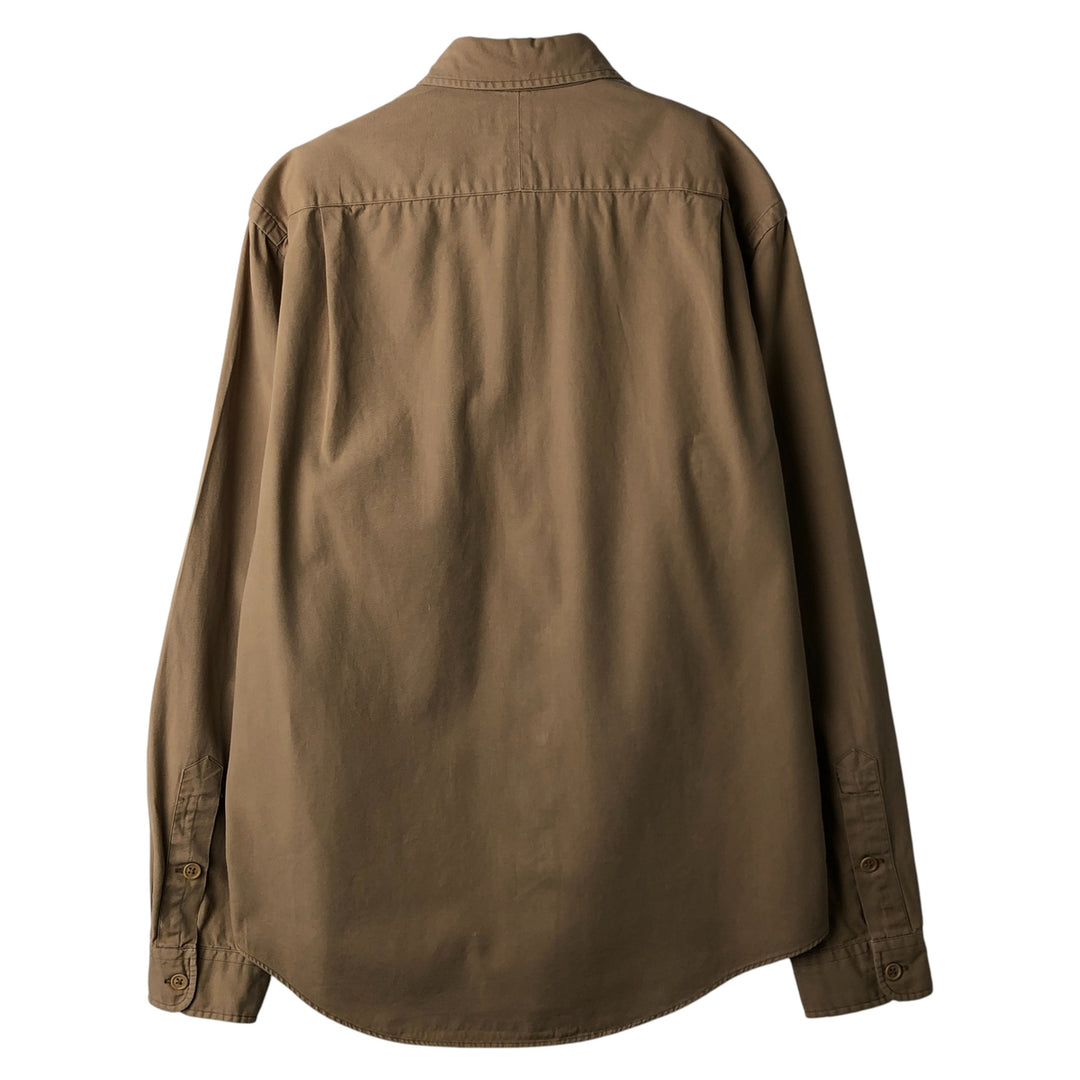Ralph Lauren POLO by Ralph Lauren long-sleeved cotton shirt, men's size M unclear Khaki type Vintage Second Hand