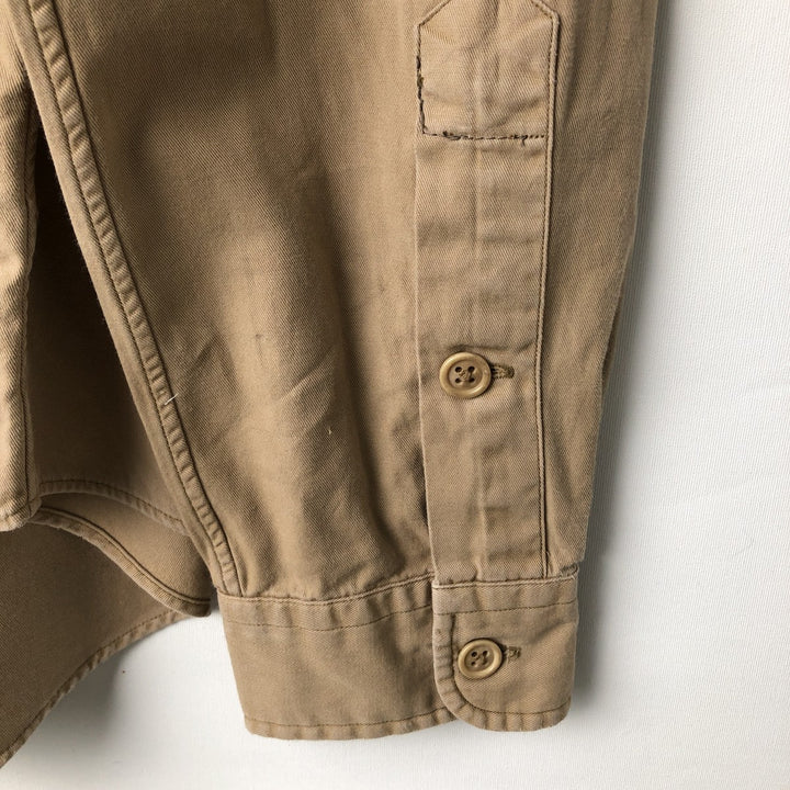 Ralph Lauren POLO by Ralph Lauren long-sleeved cotton shirt, men's size M unclear Khaki type Vintage Second Hand